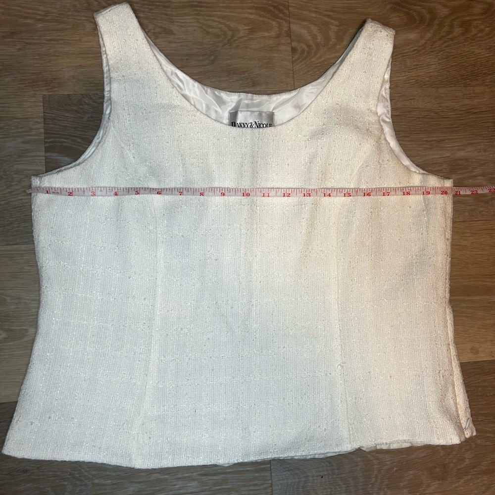 Danny & Nicole Ivory Textured Tank Top – Size 16 - Picture 3 of 7